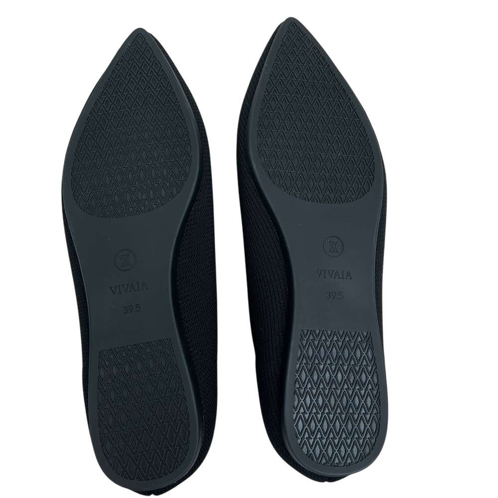 Vivaia Aria 5 Pointed Toe Ballet Flats in Black SZ EU 39.5 US 8.5 Minimalist - Picture 7 of 9